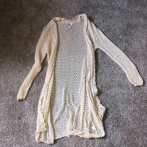 laced long sleeve sweater